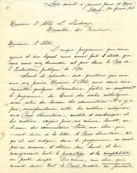 Lettre des Soeurs de la Charité de Québec