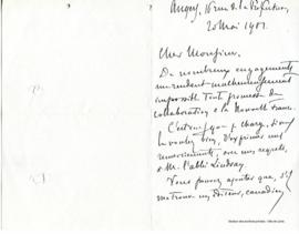 Lettre de René Bazin du 20 mai 1901