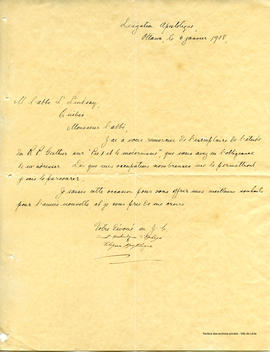 Lettre de Donato Sbaretti du 6 janvier 1908