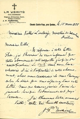 Lettre 15 mars 1898 de Jules-Paul Tardivel